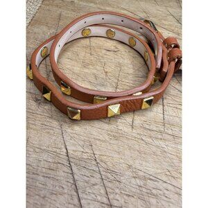 Emerson Victoria Leather Dog Collar With Gold-Tone Studs & Charm